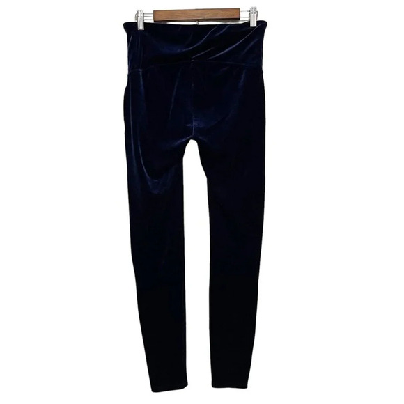 Spanx Velvet Leggings Stretch Elastic Waist Pants Lapis Night Size XL - Picture 4 of 9